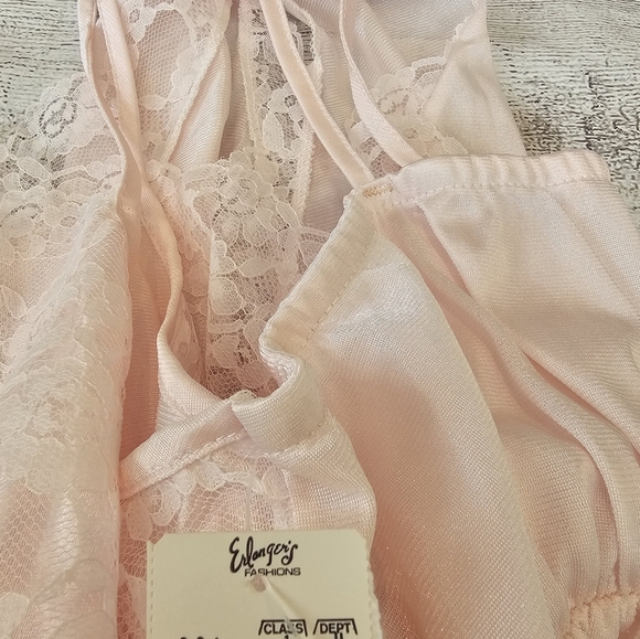 Vintage Union Made Size Medium Pink One Piece Teddy Lingerie Nylon Lace New Tag - Picture 7 of 7